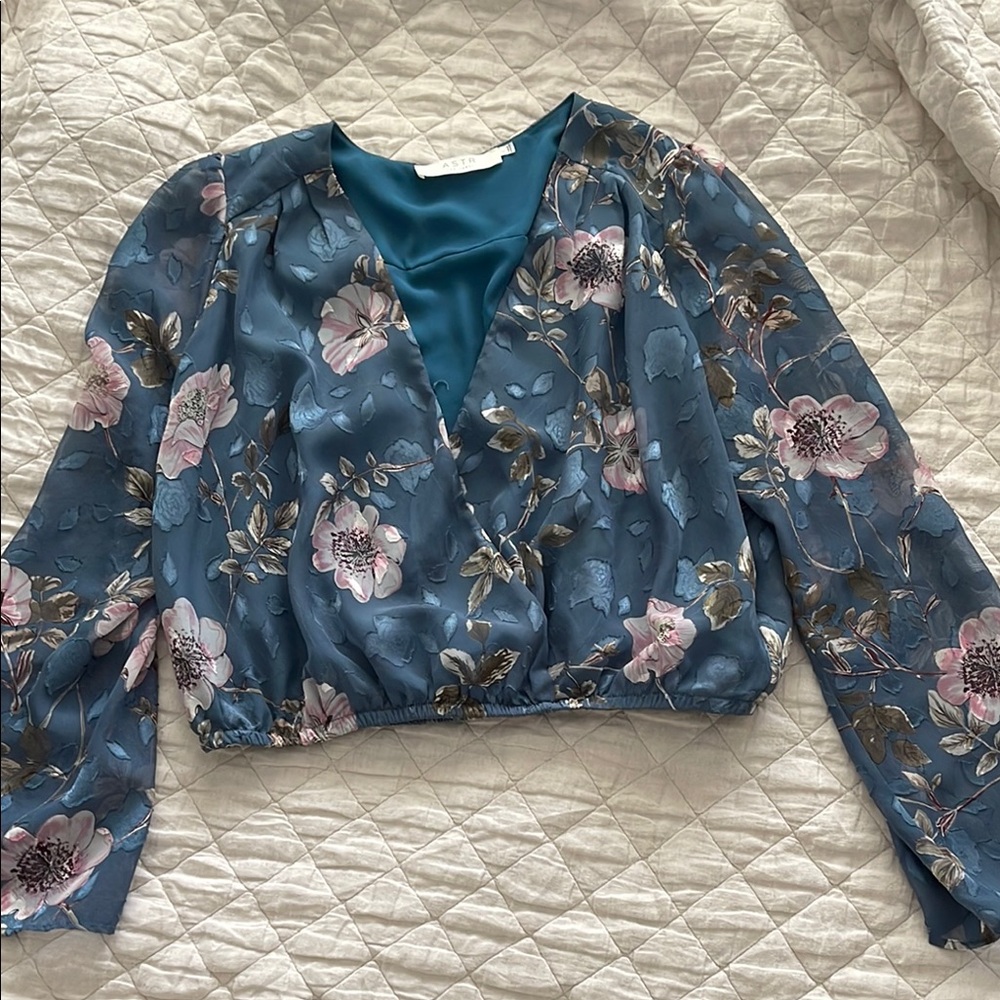 Floral Blue Women's Top